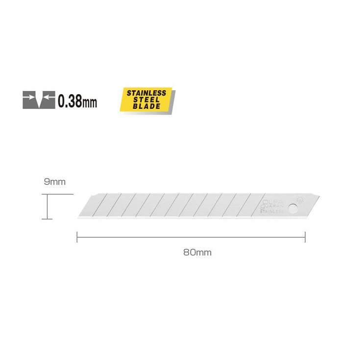 Olfa 9mm Stainless Steel Snap-off blades (50)