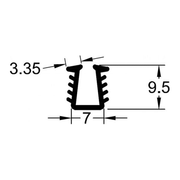6mm Shower Screen Channel Rubber - FROSTED 200mtrs