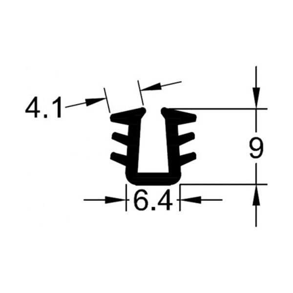 4mm Mirror Channel Rubber - FROSTED 150mtrs