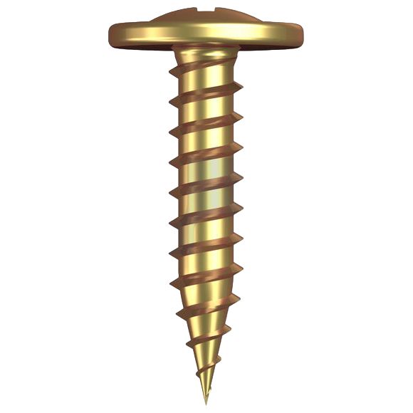 Zinc Yellow Button Wafer Screw, Phillips Drive 8-15 x 20mm